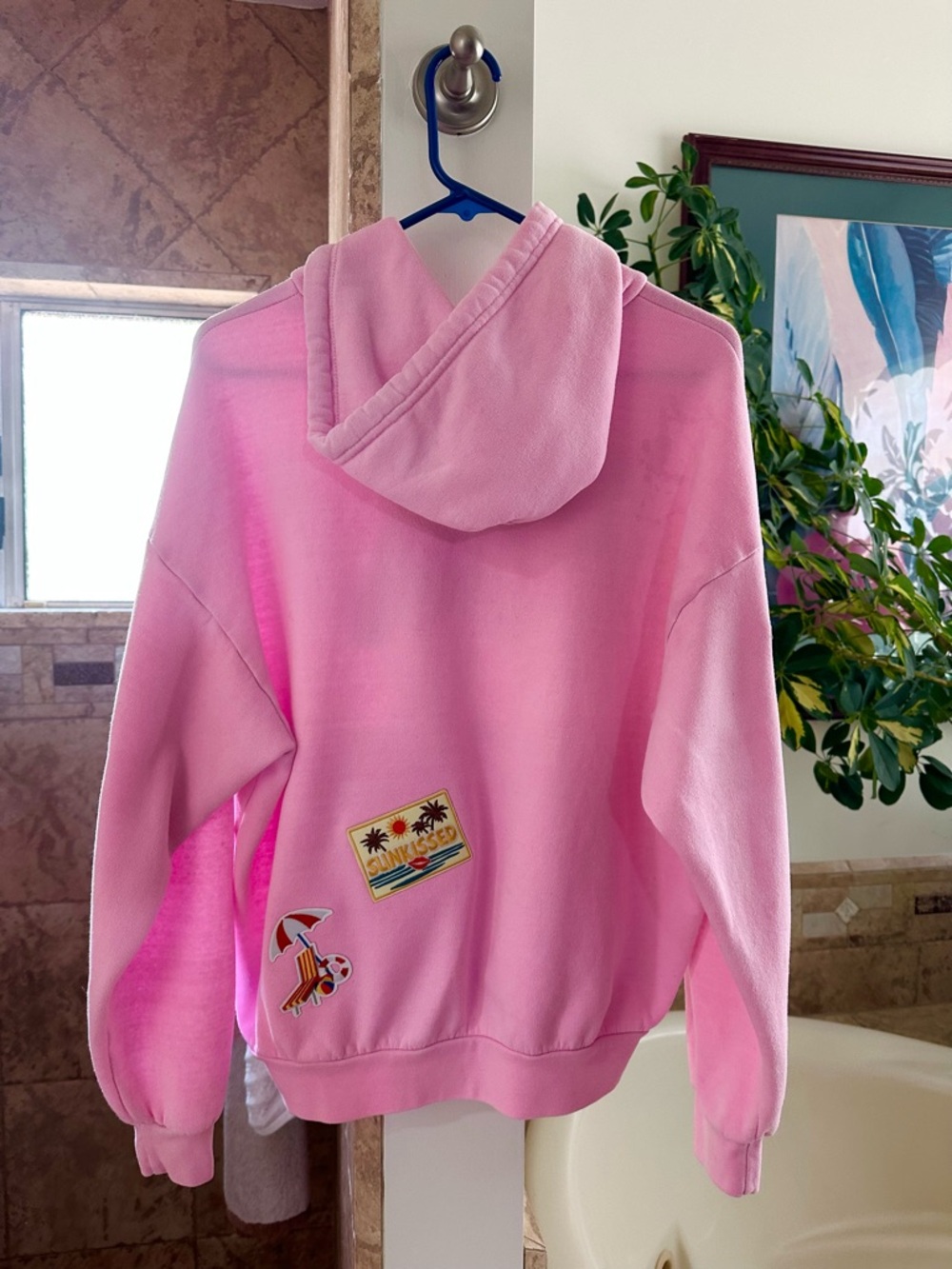 Aviator Nation Pink Graphic Logo Hoodie Sweatshirt-FLAWED w Iron-on Patches - Picture 6 of 14